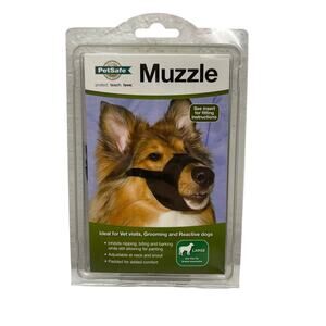 Petsafe Muzzle Large Breeds Black Padded Adjustable 8-10” Snouts, New